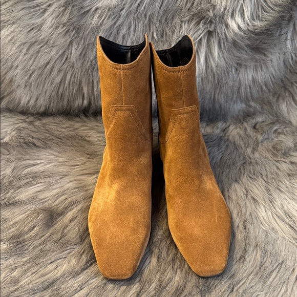 Nordstrom Brown Suede Heeled Boots Size 6.5 - Picture 4 of 10